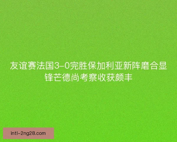 友谊赛法国3-0完胜保加利亚新阵磨合显锋芒德尚考察收获颇丰